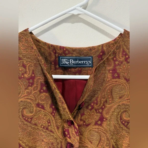 Vintage Burberry Paisley Vest. Size medium - Picture 3 of 7